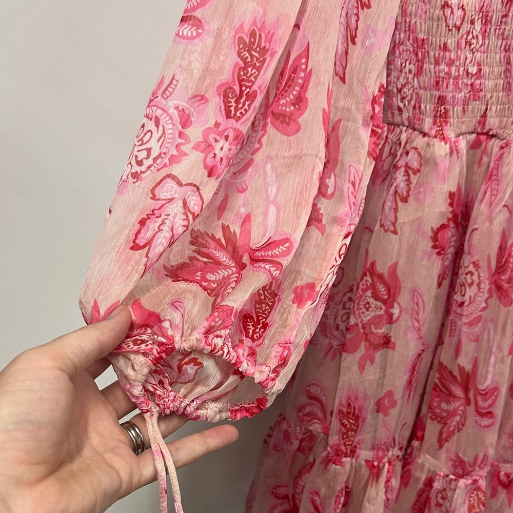 Indikah Floral Long Sleeve Dress - Pink s - Picture 4 of 8